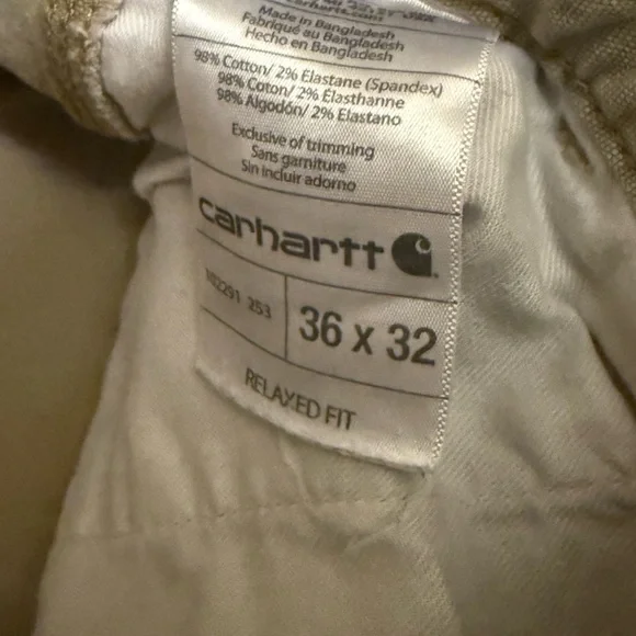Carhartt Men's Tan/Cream Distressed Carpenter Pants - Picture 7 of 7